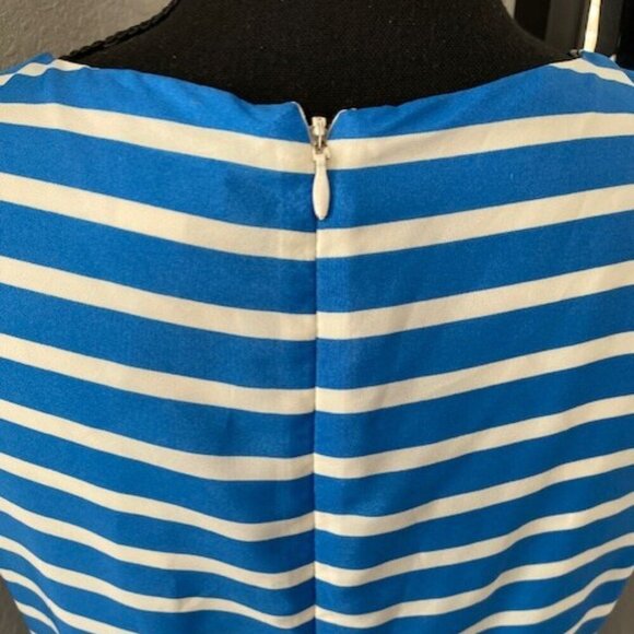 J CREW Blue White Striped Sleeveless Mini Dress Sz 8 - Picture 8 of 12